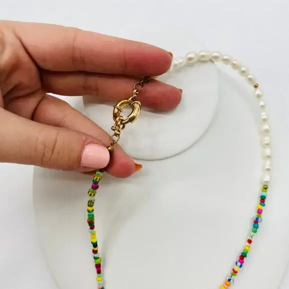 pearl beaded casual cute necklace - Picture 2 of 2